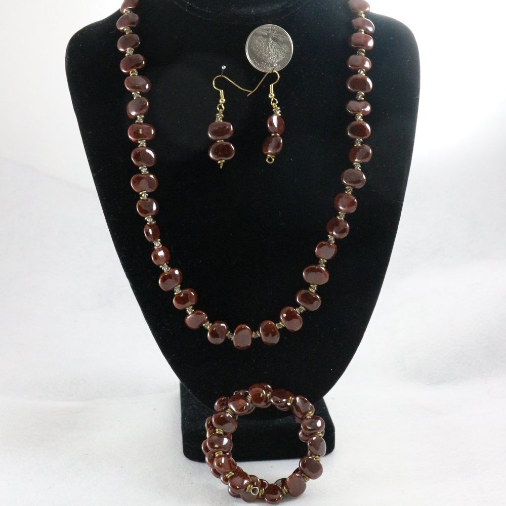 KAZURI Mni Shale African Sunset Earthen Clay Jewelry Bundle Set